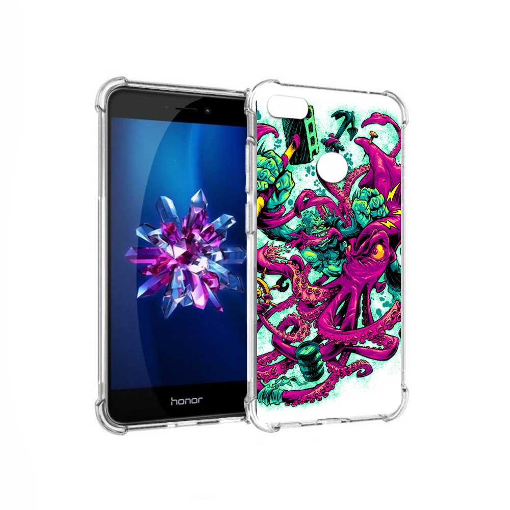 

Чехол MyPads Tocco для Honor 8 Lite фиолетовый кракен (PT62584.26.657), Прозрачный, Tocco