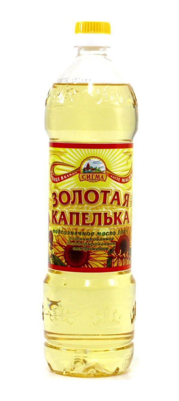 

Подсолнечное масло Золотая капелька 870 мл
