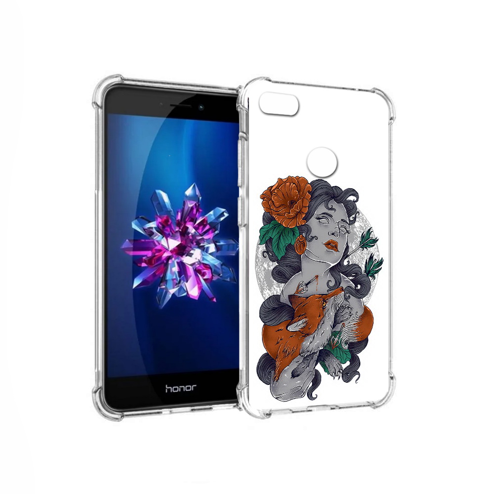 

Чехол MyPads Tocco для Honor 8 Lite темная девушка с лисой (PT62584.26.639), Прозрачный, Tocco