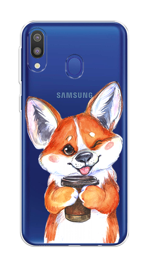 

Чехол на Samsung Galaxy M20 "Корги с кофе", Оранжевый;белый, 27450-4
