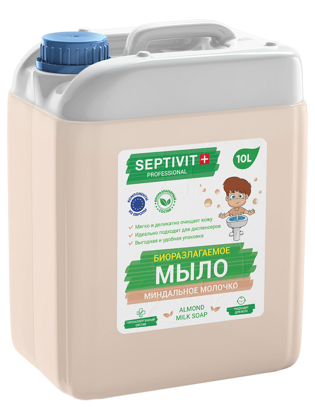 фото Жидкое мыло для рук миндальное молочко septivit premium 10л