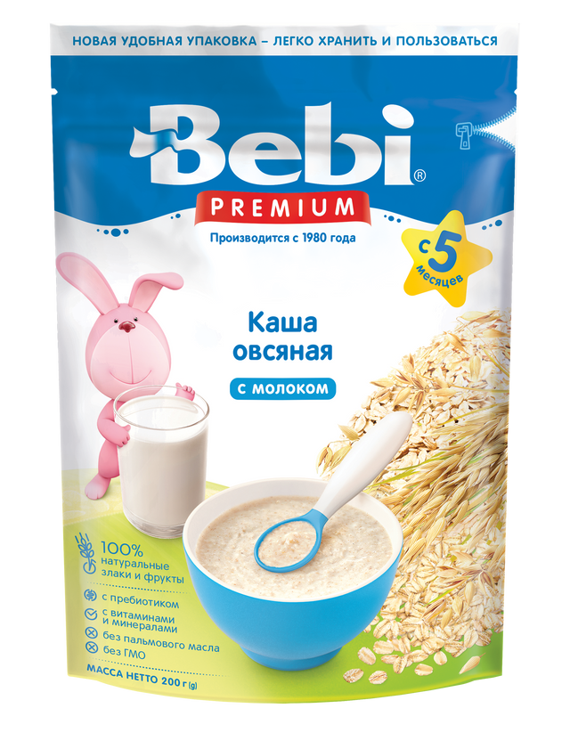 фото Каша молочная bebi premium овсяная с 5 мес. 200 гр 1020088