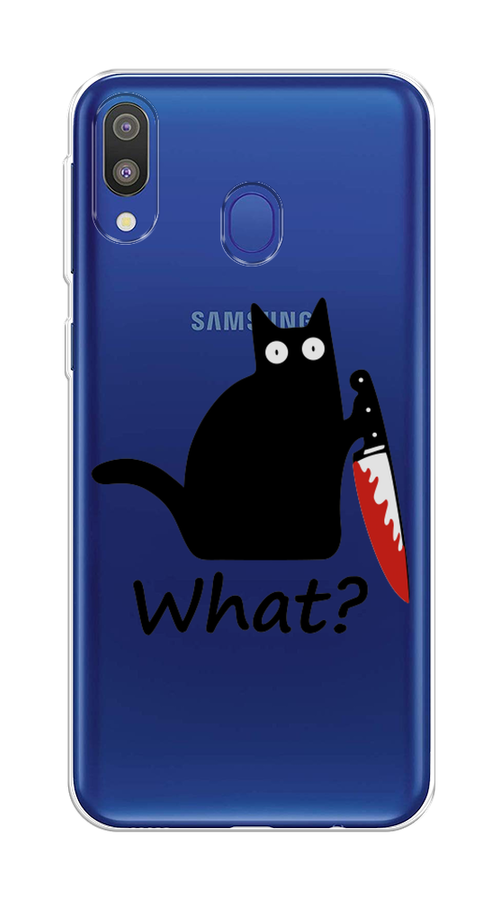 

Чехол на Samsung Galaxy M20 "Котик с ножом", Черный;красный, 27450-6