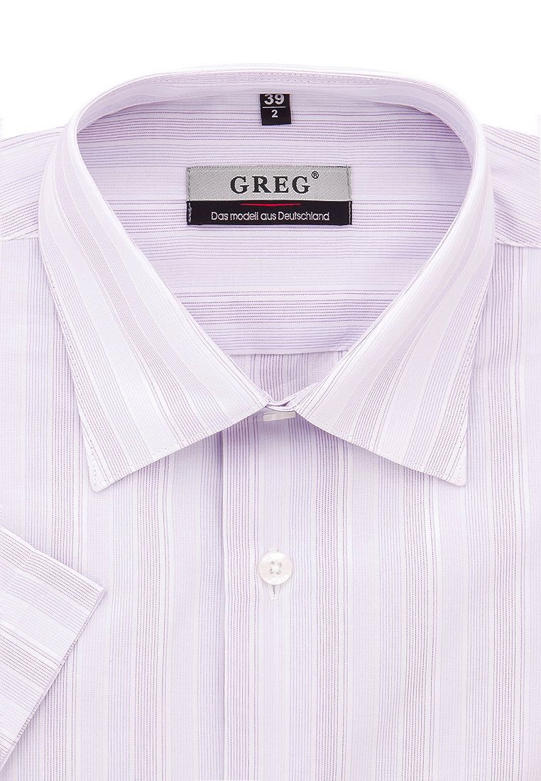 

Рубашка мужская Greg 01-00012951 фиолетовая 38, Фиолетовый, 01-00012951