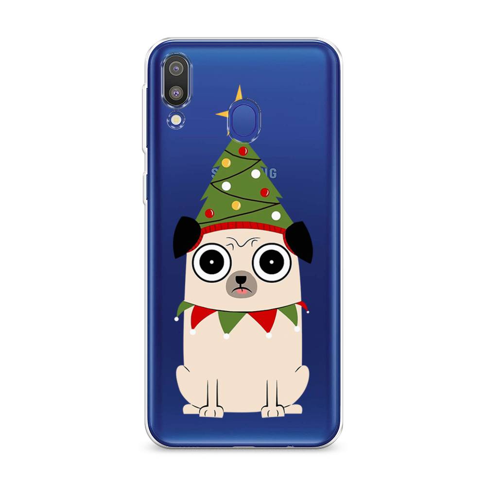 

Чехол на Samsung Galaxy M20 "Собачка с ёлочкой", Бежевый;красный;зеленый, 27450-1
