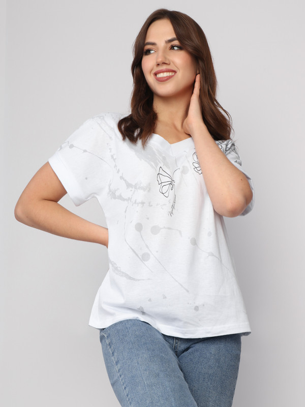 

Футболка женская Fashion Margo ФЖ 0130 белая 46 RU, Белый, ФЖ 0130