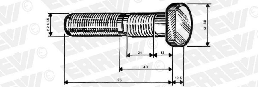 

болт колесный M22x1.5x97/62 BPW ERREVI 729354