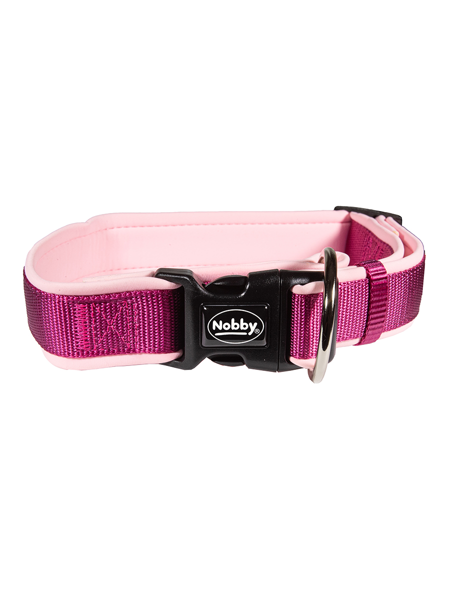 фото Ошейник для собак повседневный nobby; обхват шеи 50-65 см; нейлон; розовый