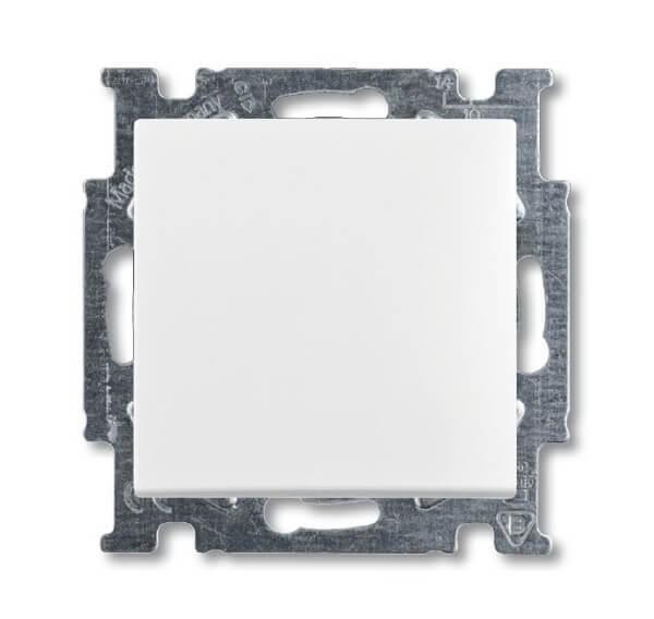 фото Выключатель кнопочный одноклавишный abb basic55 10a 250v альпийский белый 2cka001413a1080