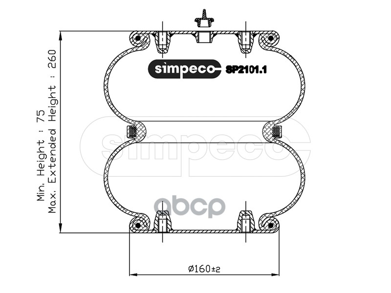 Пневморессора Многосекционная Hcv SIMPECO арт. SP21011022