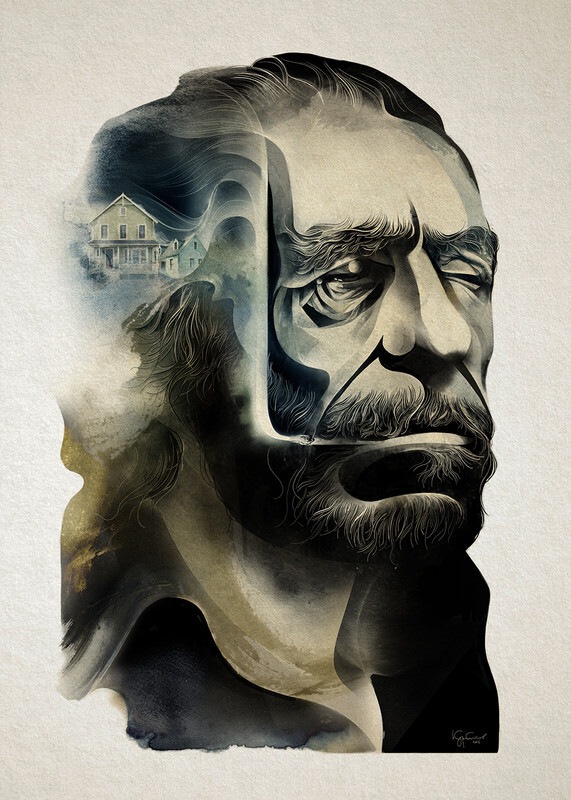 

Большой постер на стену Charles Bukowski 50х70 см без рамы, AKCB