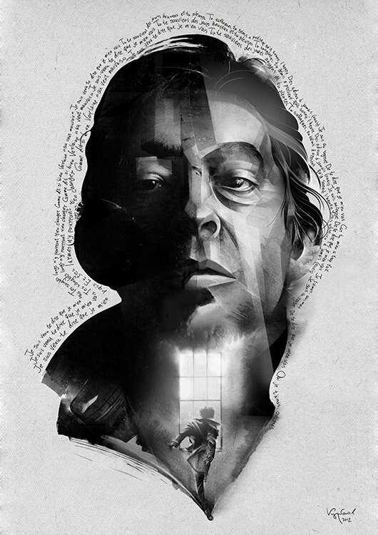 

Большой постер на стену Serge Gainsbourg Серж Генсбур 60х90 см без рамы, AKSG