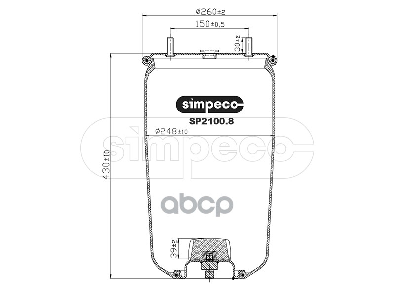 

Пневморессора (Без Стакана) Hcv SIMPECO арт. SP21008010
