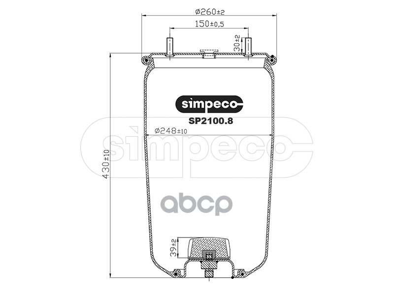 Пневморессора (Без Стакана) Hcv SIMPECO арт. SP21008010