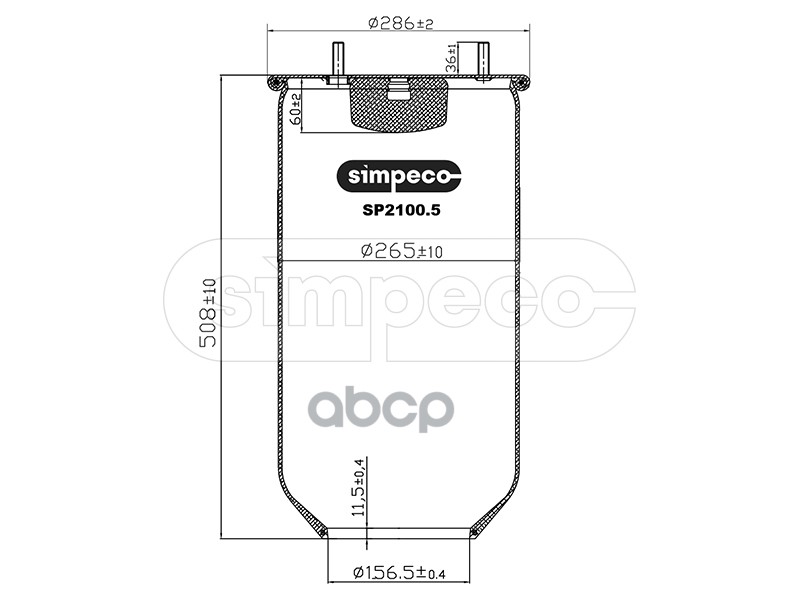 

Пневморессора (Без Стакана) Hcv SIMPECO арт. SP21005010