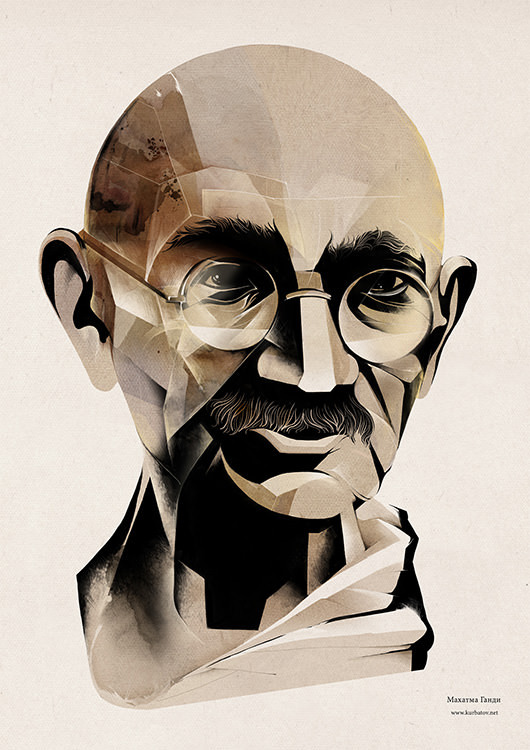 

Большой постер на стену Mahatma Gandhi Махатма Ганди 50х70 см без рамы, AKMG