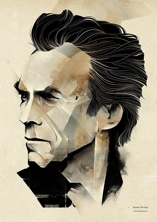 

Большой постер на стену Clint Eastwood Клинт Иствуд 60х90 см без рамы, AKCE