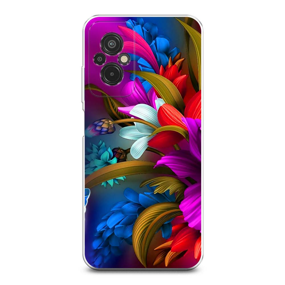 

Чехол на Xiaomi Redmi 11 Prime 4G "Фантастические цветы", Фиолетовый;красный;синий, 316850-2