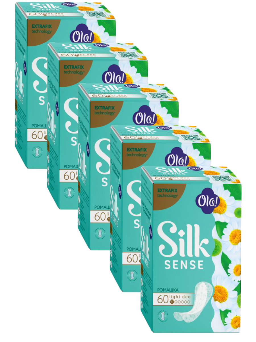 

Комплект Ola! SILK SENSE LIGHT прокладки стринг-мультиформ Ромашка 60 шт/упак.х5 уп., Комплект Ola! SILK SENSE LIGHT прокладки жен. ежед. стринг-мультиформ Ромашка 60 шт/упак.х5 уп.