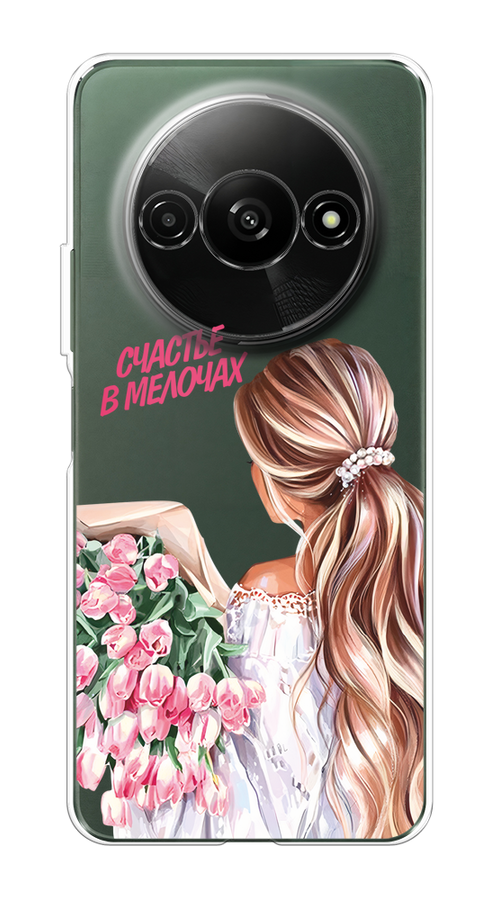 

Чехол на Redmi A3 "Простые радости", Прозрачный;розовый;белый;бежевый, 321250-1