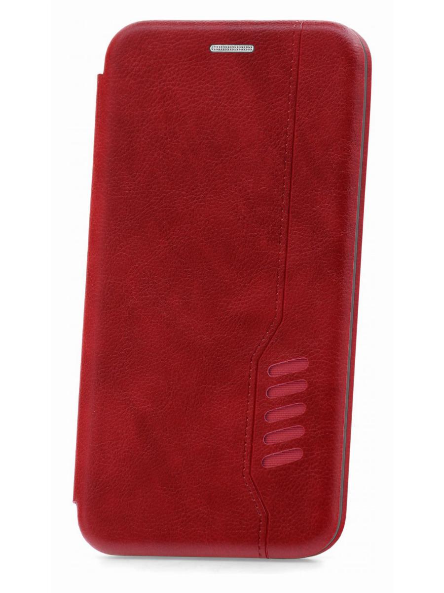 фото Чехол на samsung a20s kruche open book-1 красный,книжка с карманом для карт,с магнитом кruче