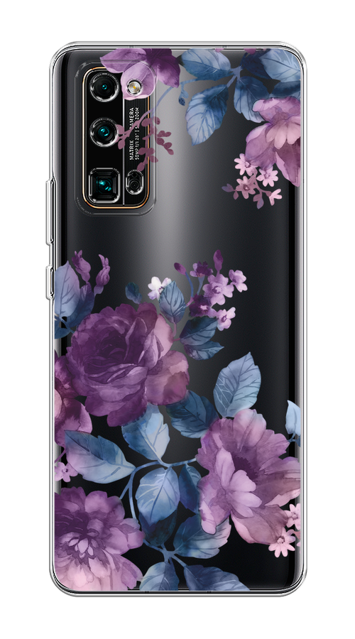 

Чехол на Honor 30 Pro Plus "Purple Blossoms", Синий;фиолетовый, 612250-1