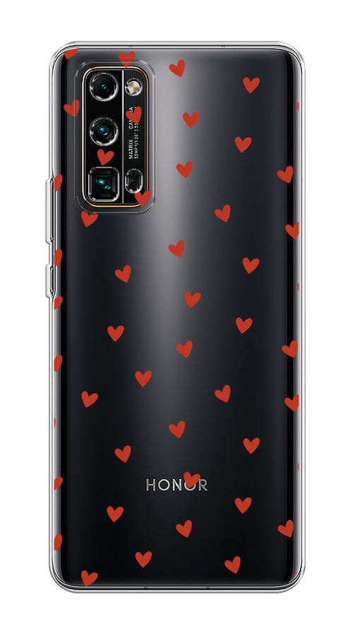 

Чехол на Honor 30 Pro Plus "Red hearts", Красный;прозрачный, 612250-1