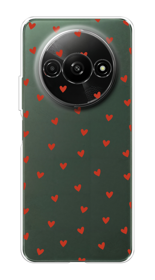 

Чехол на Redmi A3 "Red hearts", Красный;прозрачный, 321250-1