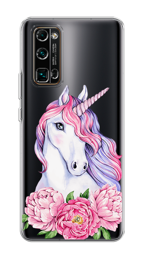 

Чехол на Honor 30 Pro Plus "Единорог с пионами", Розовый;белый;зеленый, 612250-1