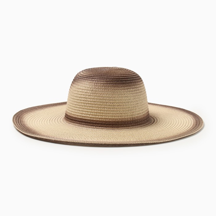 Шляпа женская MINAKU Beauty-7 бежевая/коричневая, р.58