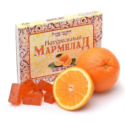 Мармелад Русские традиции натуральный с кусочками Апельсина, 4 шт по 160 г