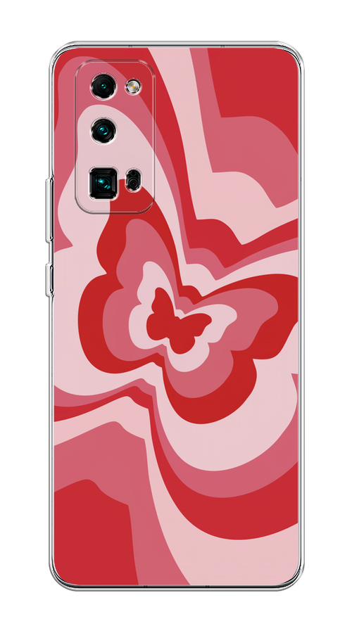 

Чехол на Honor 30 Pro Plus "Бабочка в стиле хиппи", Красный;розовый, 612250-1