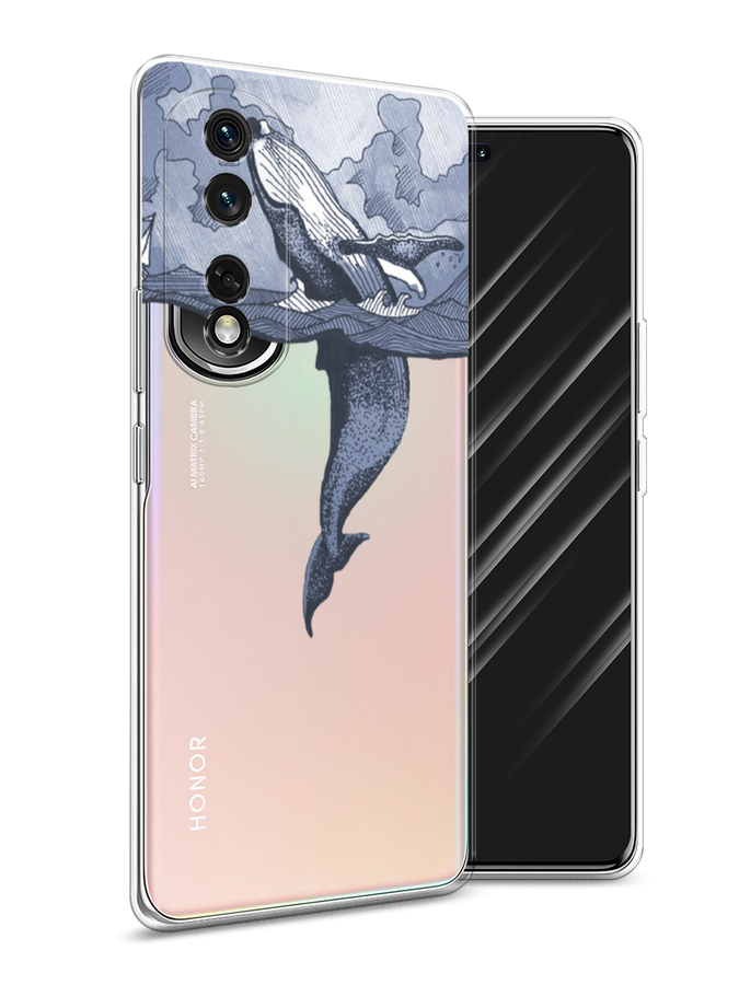 

Чехол Awog на Honor 80 Pro "Два измерения", Голубой;черный;прозрачный, 6120450-7