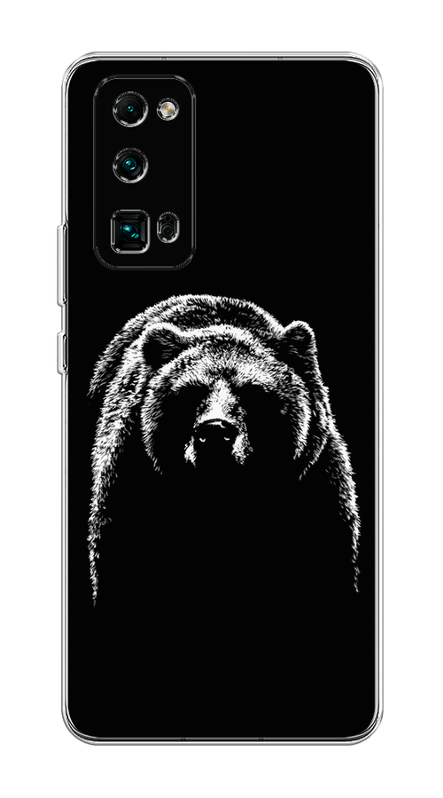 

Чехол на Honor 30 Pro Plus "Медведь в ночи", Белый;черный, 612250-1