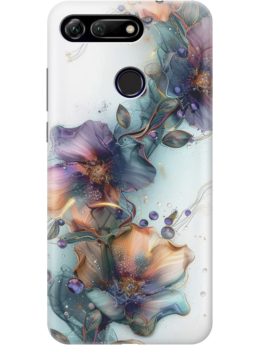 

Силиконовый чехол на Honor View 20 (V20) с принтом "Мистические цветы", Прозрачный;белый;зеленый, 720257710