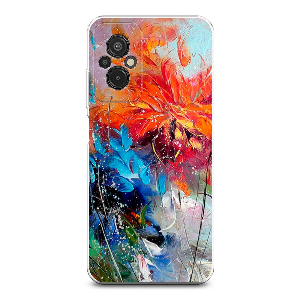 

Чехол на Xiaomi Redmi 11 Prime 4G "Абстрактные цветы", Оранжевый;синий, 316850-4