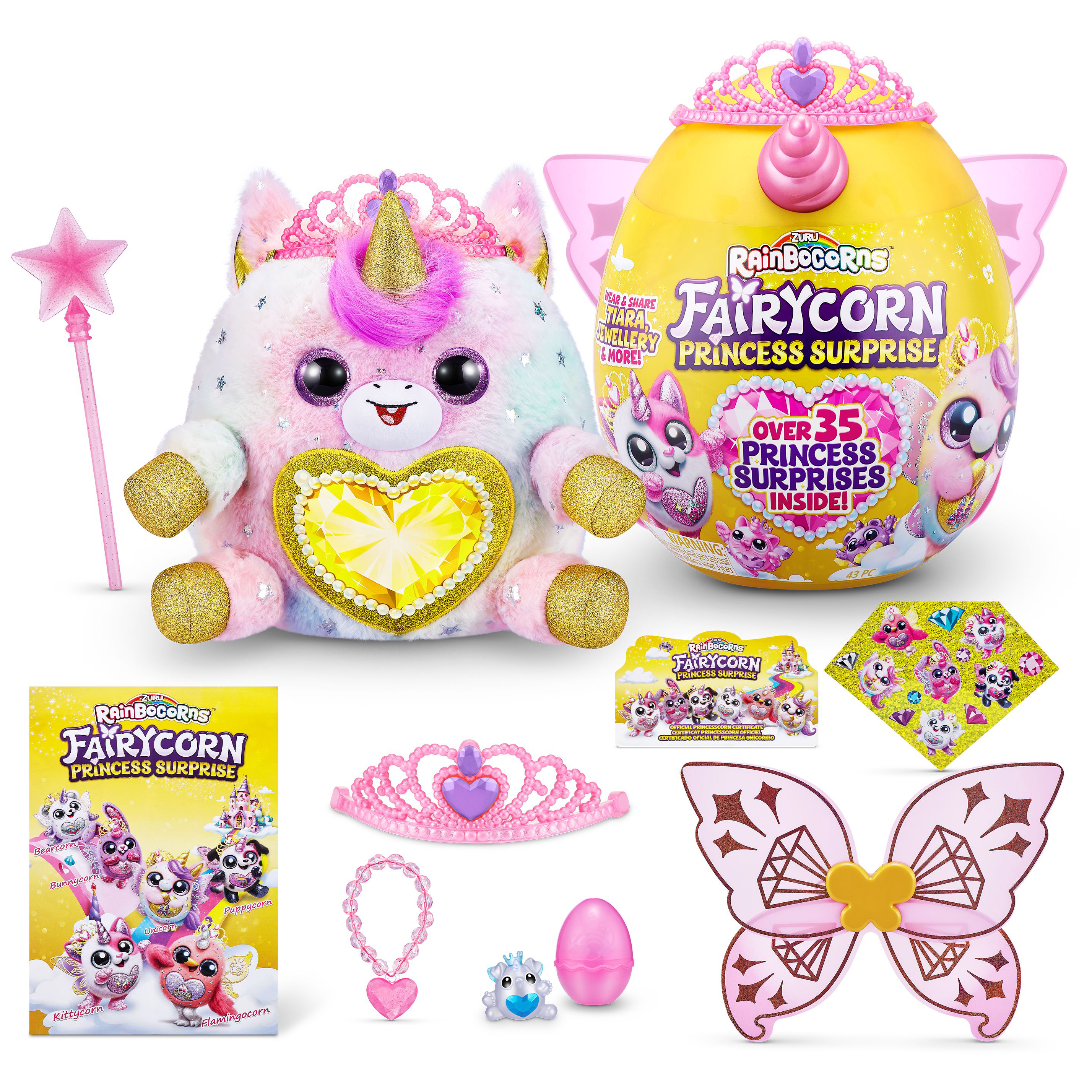 Игровой набор Zuru Rainbocorns Fairycorn Princess 35 сюрпризов розовые корона и крылья 4100₽