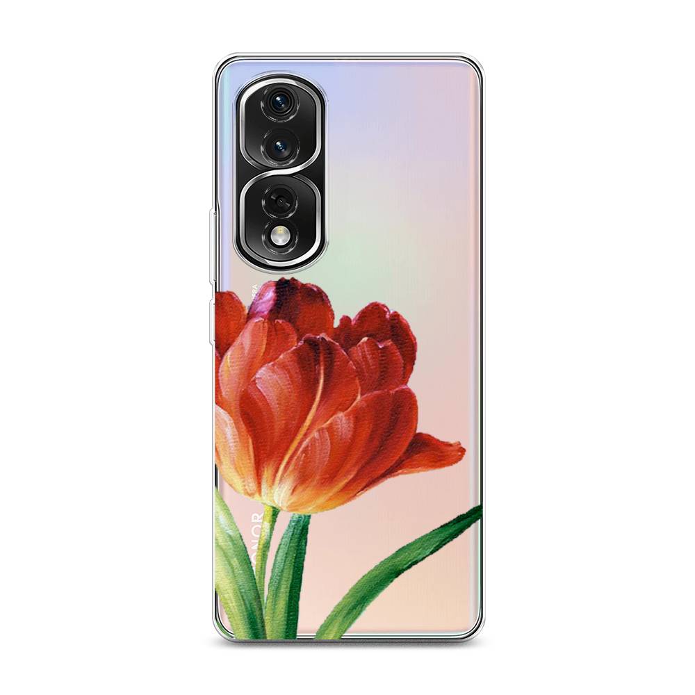 

Чехол Awog на Honor 80 Pro "Красный тюльпан", Оранжевый;зеленый, 6120450-8