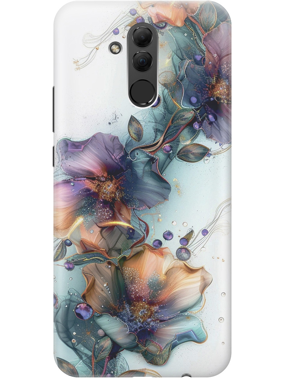 

Силиконовый чехол на Huawei Mate 20 Lite с принтом "Мистические цветы", Прозрачный;белый;зеленый, 719355610