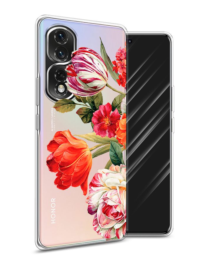 

Чехол Awog на Honor 80 Pro "Весенний букет", Красный;розовый;зеленый, 6120450-8