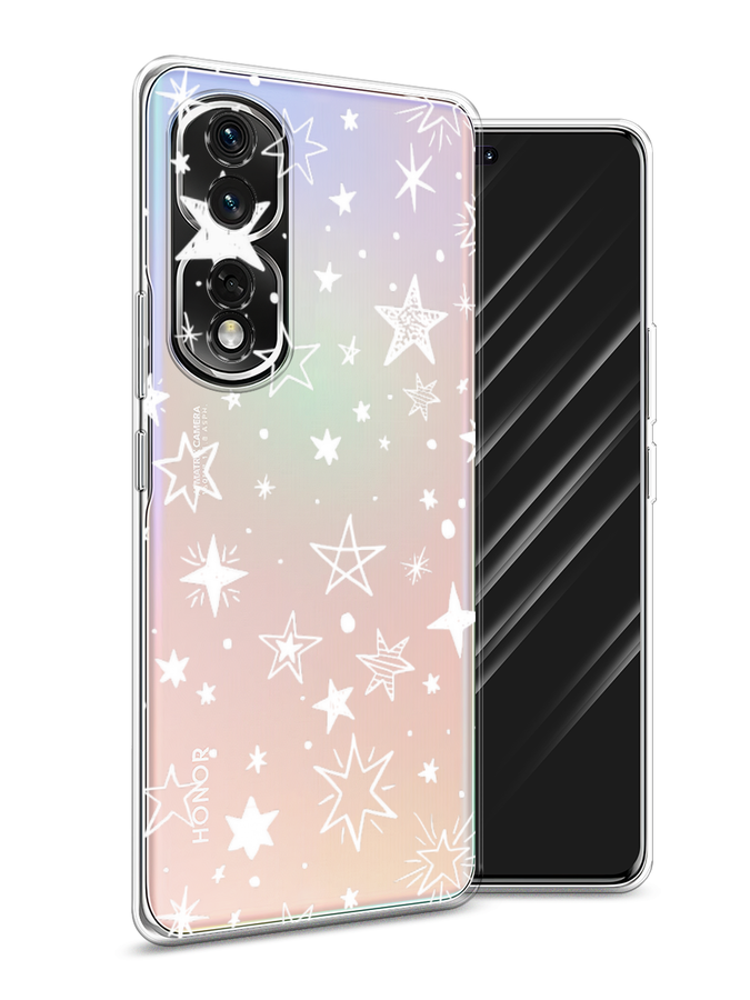 

Чехол Awog на Honor 80 Pro "Звездочки графика белая", Прозрачный;белый, 6120450-7