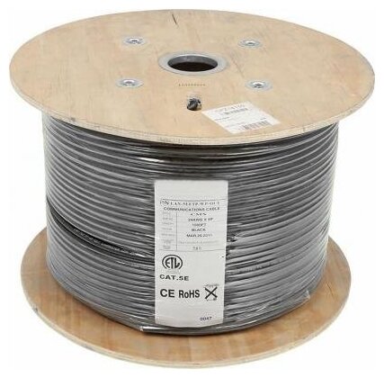 

Lanmaster LAN-5EUTP-WP-OUT U/UTP 4X2X24AWG PE 305 м, black, Черный, LAN-5EUTP-WP-OUT