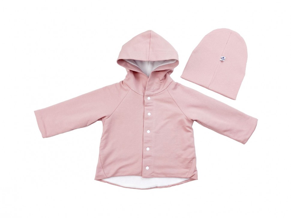 

Толстовка для девочек Гламурчик 00-00000672 Цвет розовый размер 68, с шапкой