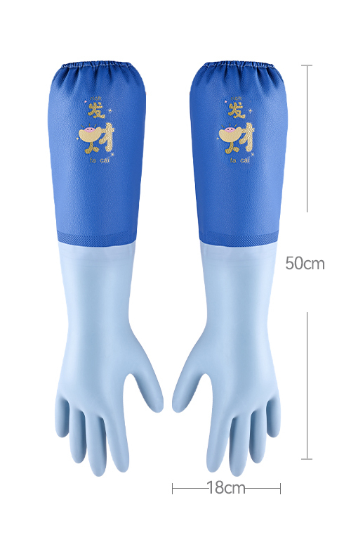 фото Хозяйственные перчатки с мягкой подкладкой и манжетами на резинке. синие. jy3733 boomjoy