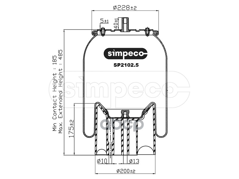 

Пневморессора (С Пласт. Стаканом) Hcv SIMPECO арт. SP21025013