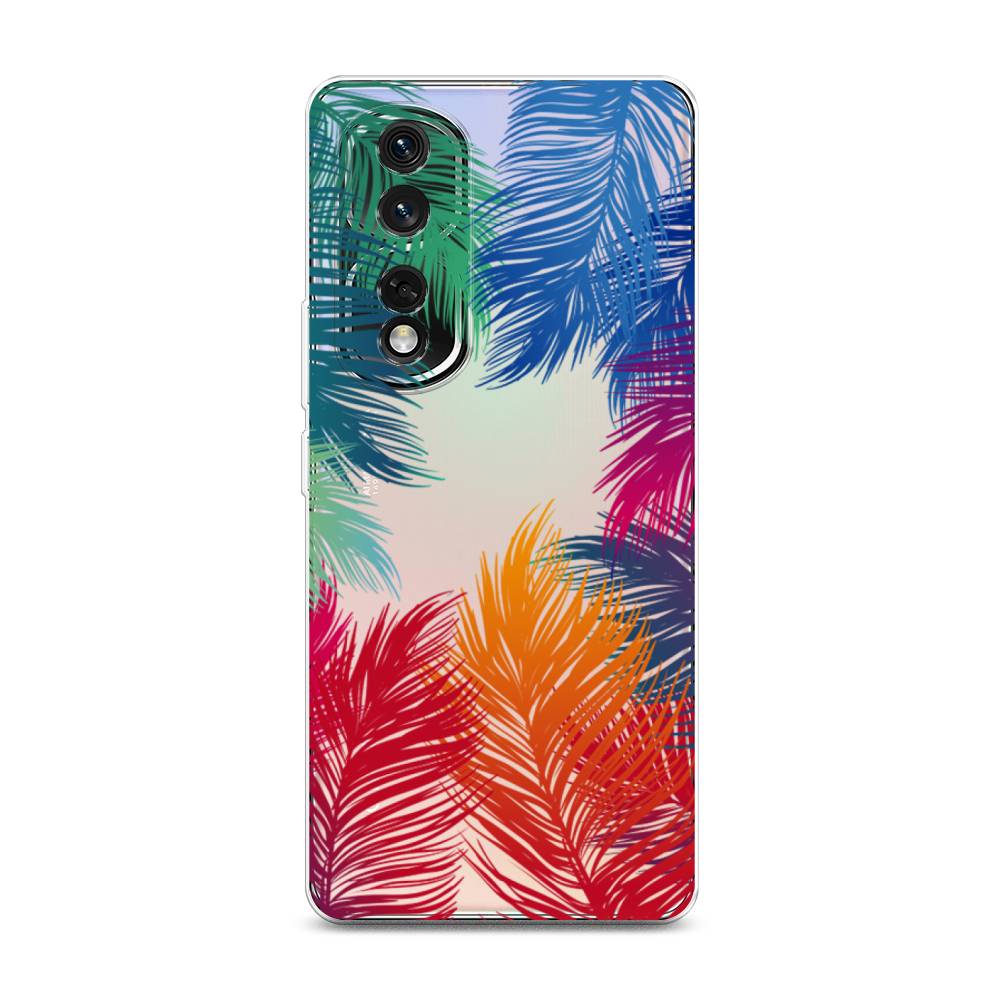 

Чехол Awog на Honor 80 Pro "Рамка из перьев", Красный, 6120450-4