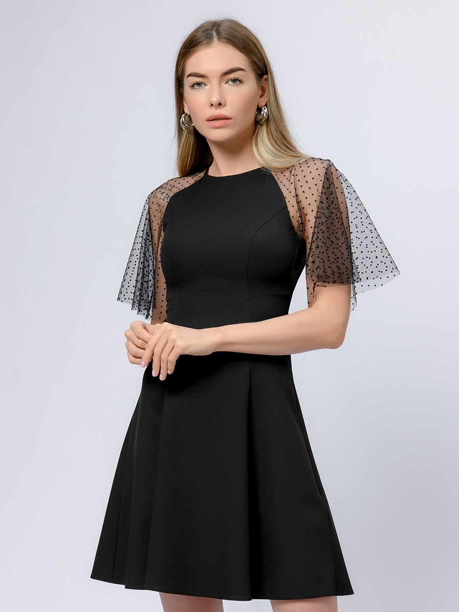 

Платье женское 1001dress 0102796 черное 48, Черный, 0102796