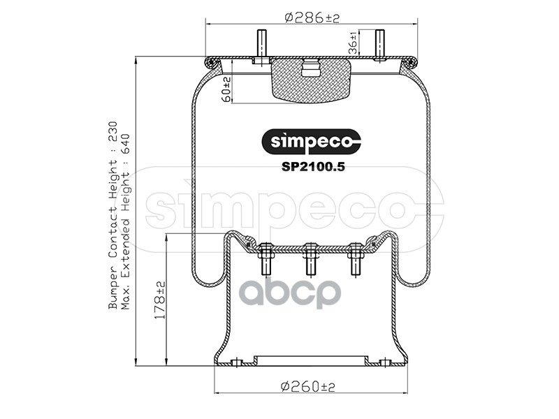 

Пневморессора (Со Стальным Стаканом) Hcv SIMPECO арт. SP21005014