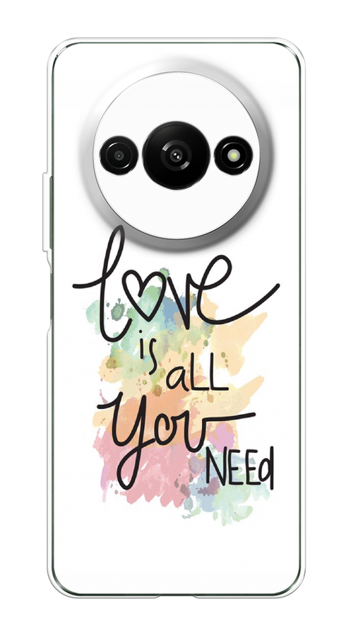 

Чехол на Redmi A3 "Love is all you need", Белый;черный;зеленый, 321250-1
