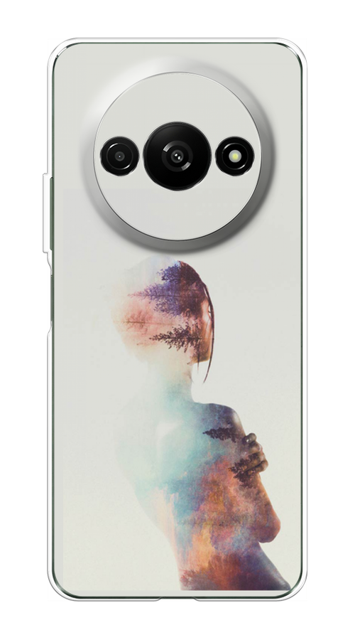 

Чехол на Redmi A3 "Девушка-лес", Розовый;голубой;серый, 321250-1